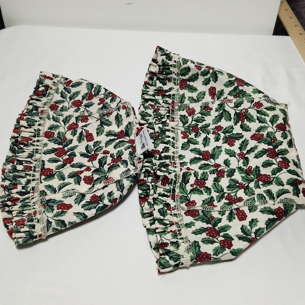 Longaberger American Holly Liner LOT of 2 Christmas Holiday